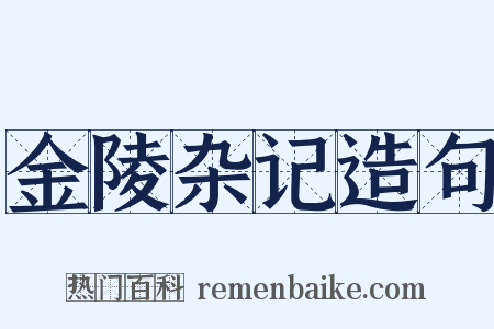 金陵杂记造句是什么意思的图片